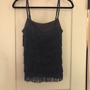 Millou fringed top, blue, XS!